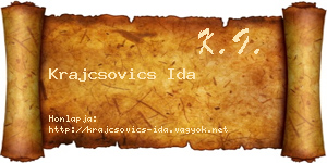 Krajcsovics Ida névjegykártya